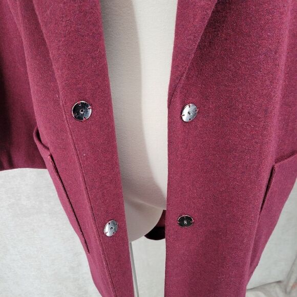Woman Within Wool Blend Shawl Collar Coat Maroon Dressy Women's Plus Size 4X - Picture 12 of 13
